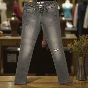 Mossimo Skinny Jeans Gray Distressed Stretch Denim Women’s Size 7